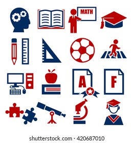 education, study icon set