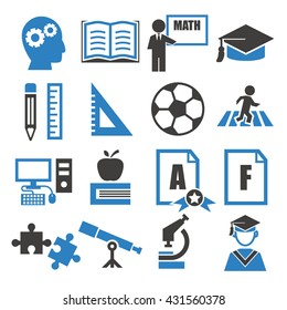 education, study icon set