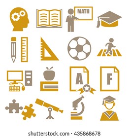 education, study icon set