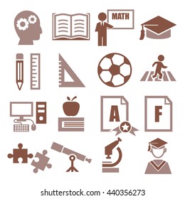 education, study icon set