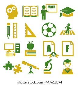 education, study icon set
