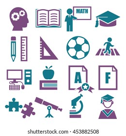 education, study icon set