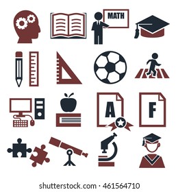 education, study icon set