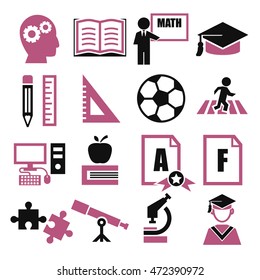 education, study icon set