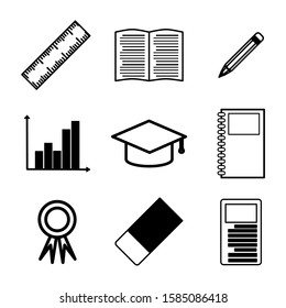 Education and study icons. Report and notebook icons vector illustration