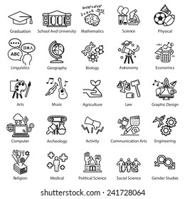 Education Study Icons Set