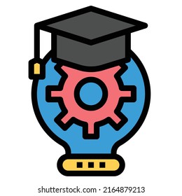 Estudio educativo INSPIRACIÓN Idea de Creatividad Vector de Icono, 