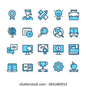 Education study learning university simple lone icon isolated set vector graphic design concept