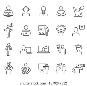 Education, study, learning vector icons set