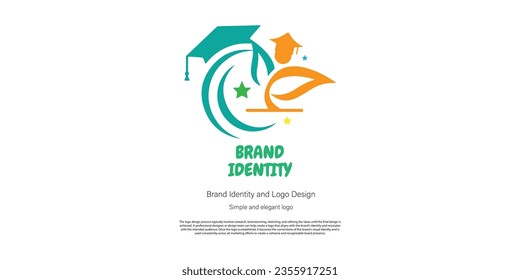 education and study logo design for graphic designer or web developer
