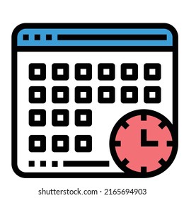 Estudio de educación Vector de iconos en línea , TIMETABLE