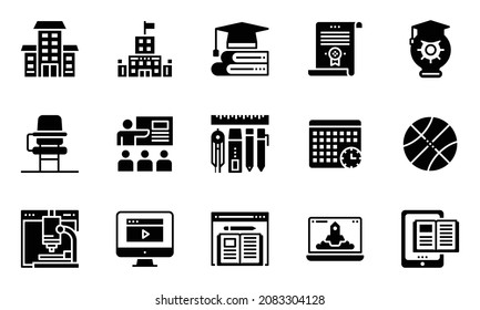 Education Study Online Icons Vector, school, Technology, E-Learning