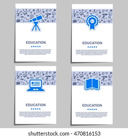 Education and Study Posters. Template with vector graphic objects. Design Layout for Business Cards, Websites, Presentations, Flyers and Broadsheets.