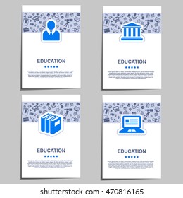 Education and Study Posters. Template with vector graphic objects. Design Layout for Business Cards, Websites, Presentations, Flyers and Broadsheets.