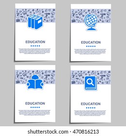 Education and Study Posters. Template with vector graphic objects. Design Layout for Business Cards, Websites, Presentations, Flyers and Broadsheets.