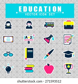 Concepto de conjunto de iconos de la actividad de aprendizaje de la educación