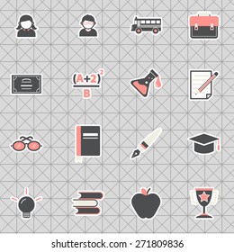 Education Studying Learning Activity Icons Set Concept