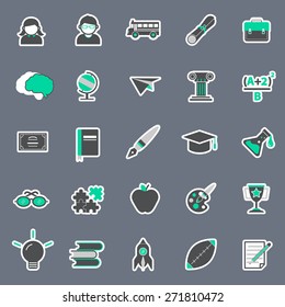 Concepto de conjunto de iconos de la actividad de aprendizaje de la educación