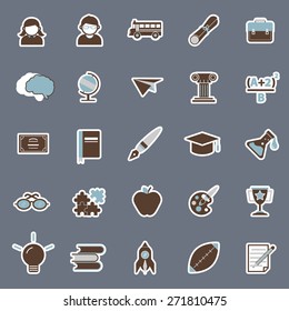 Education Studying Learning Activity Icons Set Concept