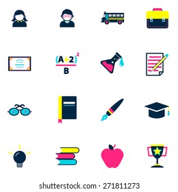 Education Studying Learning Activity Icons Set Concept