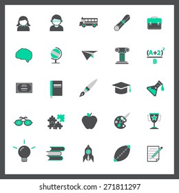 Education Studying Learning Activity Icons Set Concept