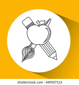 education supplies back to school isolated, vector illustration