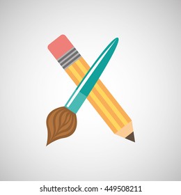 education supplies back to school isolated, vector illustration