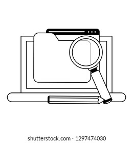 Education supplies concept in black and white