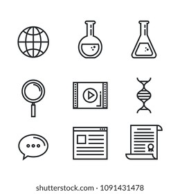 education supplies set icons