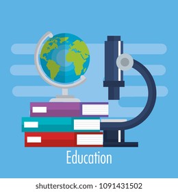 education supplies set icons