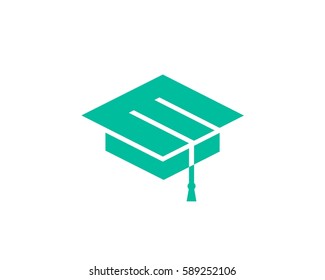 Education symbol. Cap icon. Simple design education symbol. Abstract letter S icon alphabet symbol.
