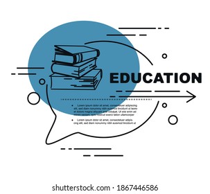 Education symbol design template. Online courses, distance education concept.
