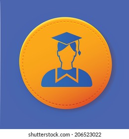 Education symbol on button,vector