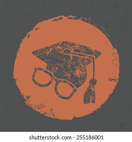 Education symbol on grunge design,grunge vector