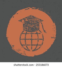 Education symbol on grunge design,grunge vector