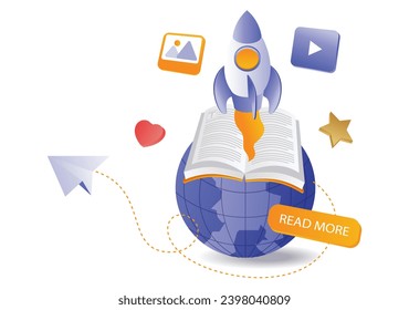 Education symbol reading world information book