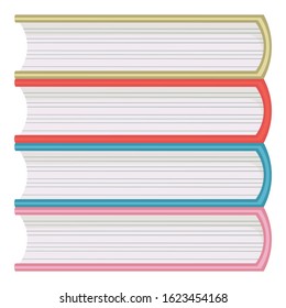 Education symbol stack of books, red green color.