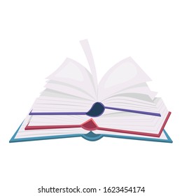 Education symbol stack of books, red green color.