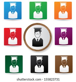 Education symbol,Color buttons,vector