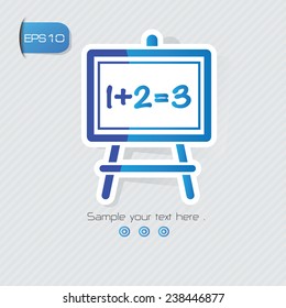 Education symbol,sticker design,blue version,clean vector