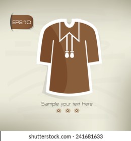Education symbol,sticker design,brown version,clean vector