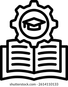 Education System Icon Outline Vector Illustration