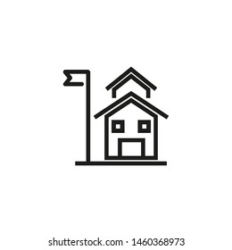 Education system. School building, cottage, elementary school. School concept. Vector illustration can be used for topics like education, city, architecture
