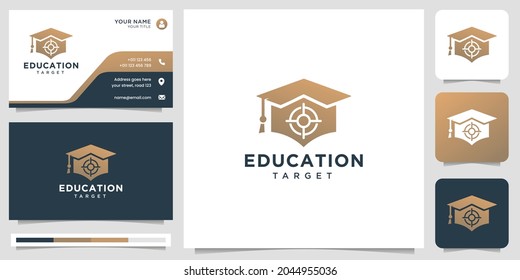 education target logo creative concept design for your business company, elegant,college,technology.