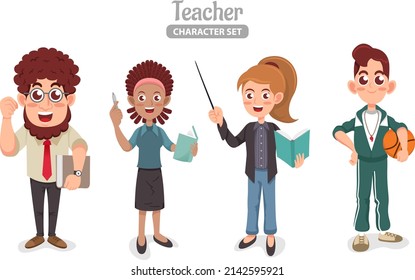 Education Teacher Character Illustration Set