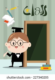 Education and teacher in class