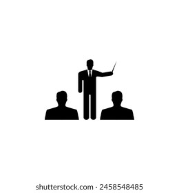 Education Teacher and Students flat vector icon. Simple solid symbol isolated on white background. Education Teacher and Students sign design template for web and mobile UI element