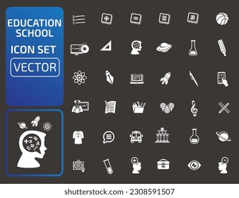 Education and teacher vector icon set