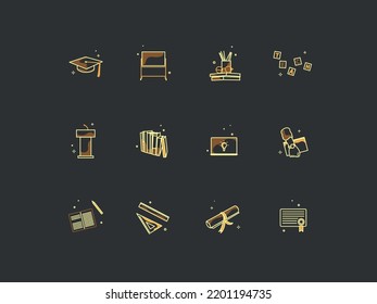 Education. Teaching. Icons in vector graphics.