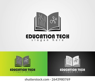 education tech vector logo design icon concept business and company